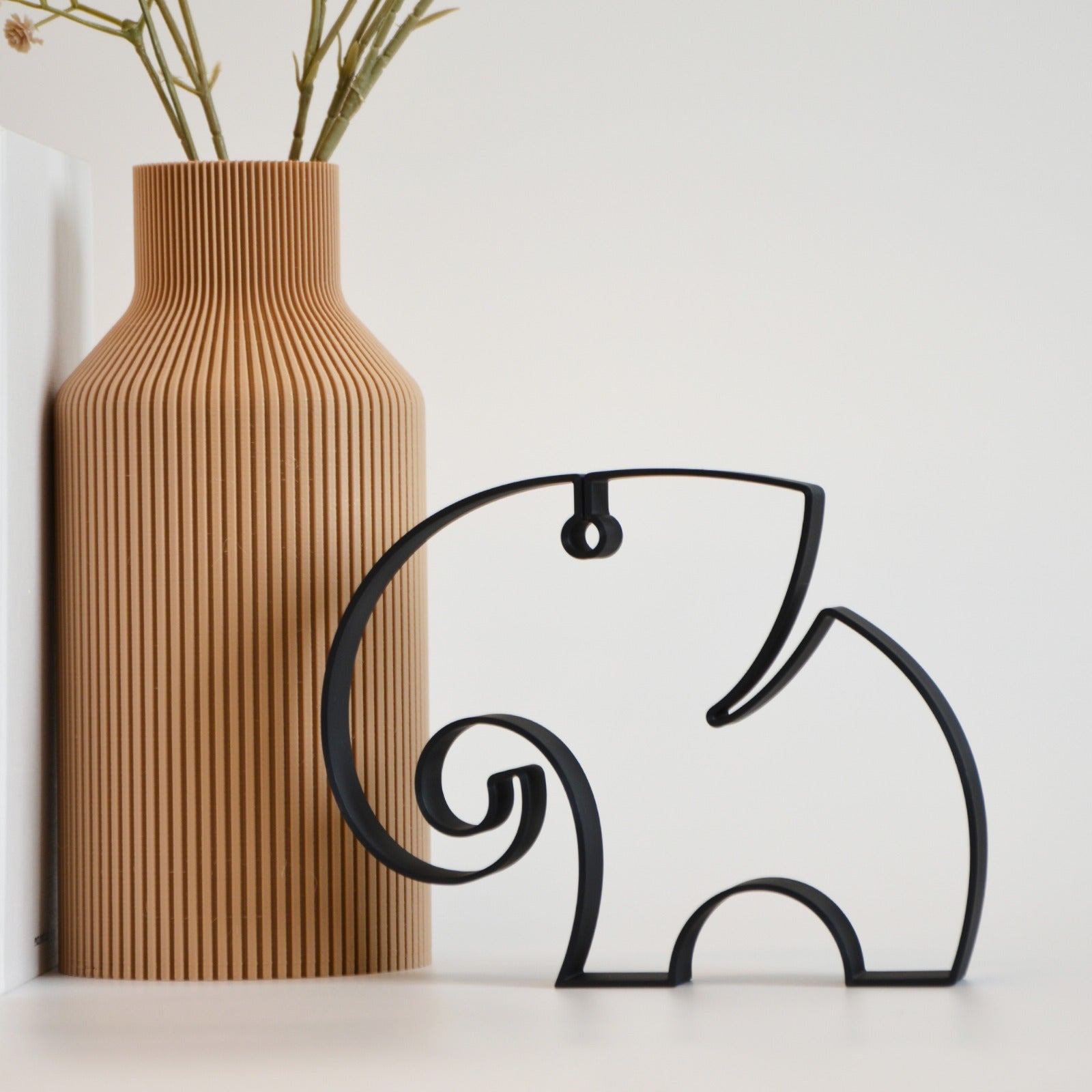 Line Art Elephant Sculpture